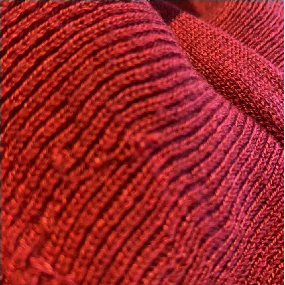Grace Elements Cranberry Red Ruffle Cardigan Sweater Women Size L - Picture 9 of 13